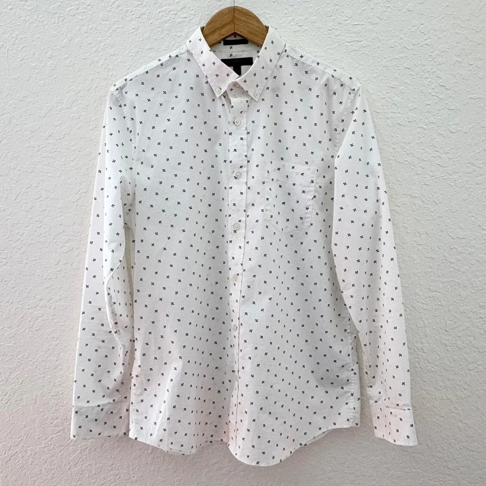 Banana Republic Slim Flex Fit Tech‎ Stretch Shirt Men L White 491232-00